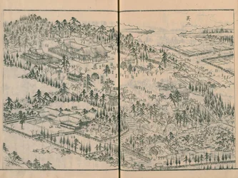 Takata Hachimangū shrine in Edo Meisho Zue vol. 4 (book 11)